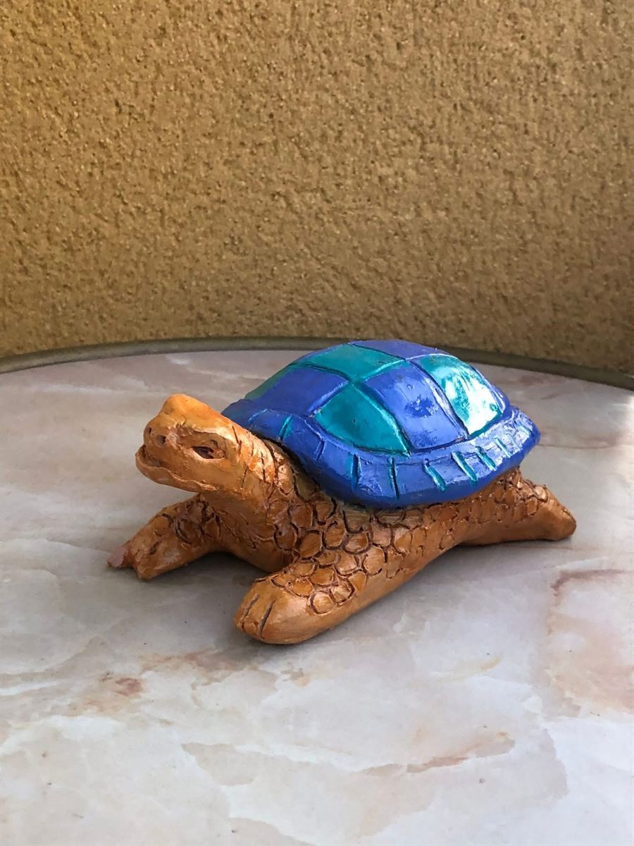 Tortue en céramique émaillée faite main, pièce décorative